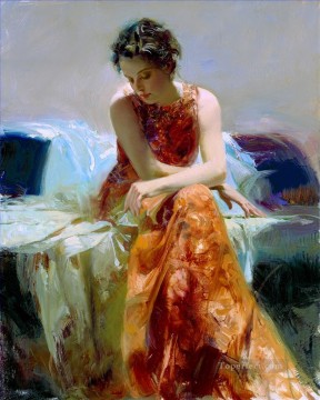 Impressionism Painting - Solace lady painter Pino Daeni detail beautiful woman lady